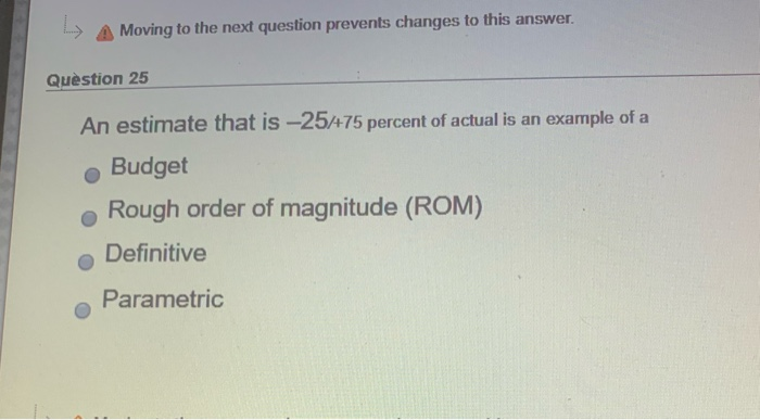 Moving to the next question prevents changes to