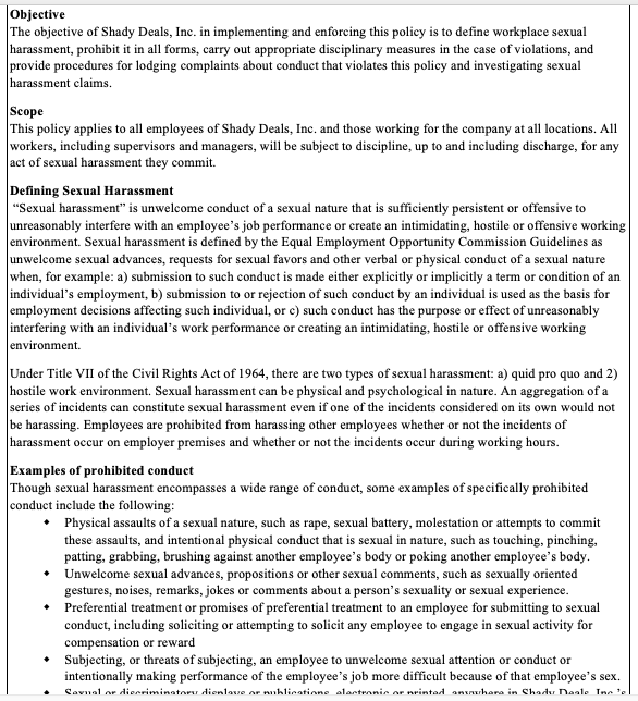 Based on the following information, develop 2