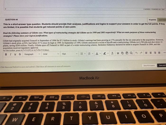 P OWOROS POWERED BY TINY QUESTION 44 10 points