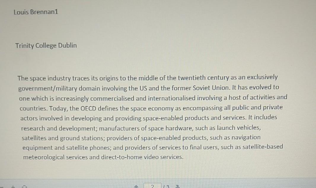 questions As the space industry evolves from one