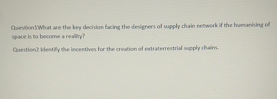 questions As the space industry evolves from one