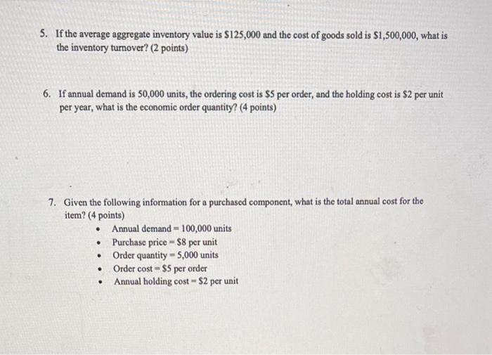 If the average aggregate inventory value is