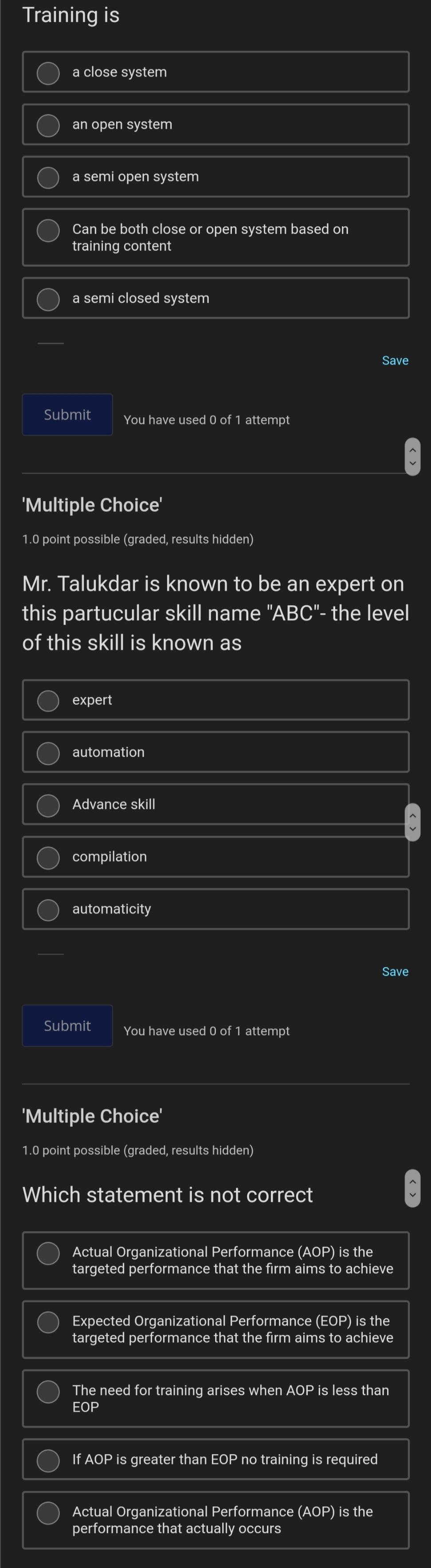 Training is a close system an open system a semi