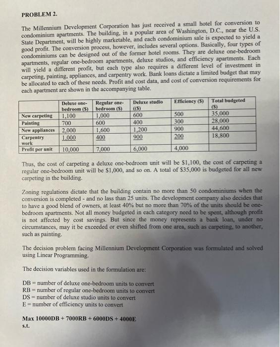 Answer #5-10 PROBLEM 2. The Millennium