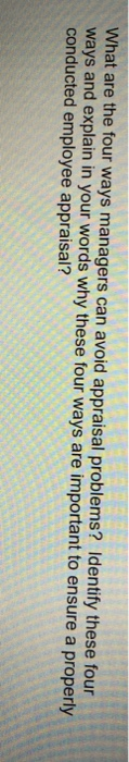 What are the four ways managers can avoid