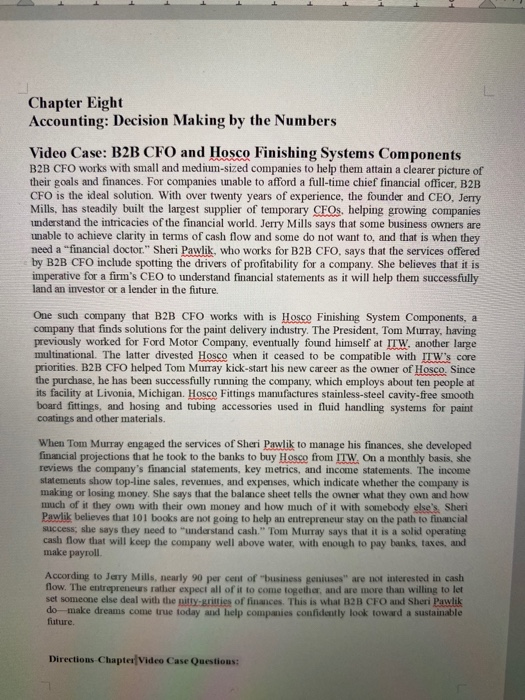 Chapter Eight Accounting: Decision Making by the