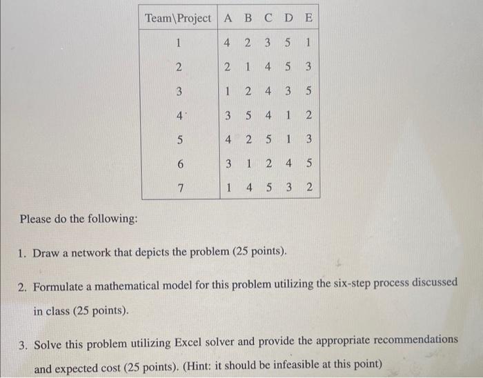 solve #3 on excel Please do the following: 1.