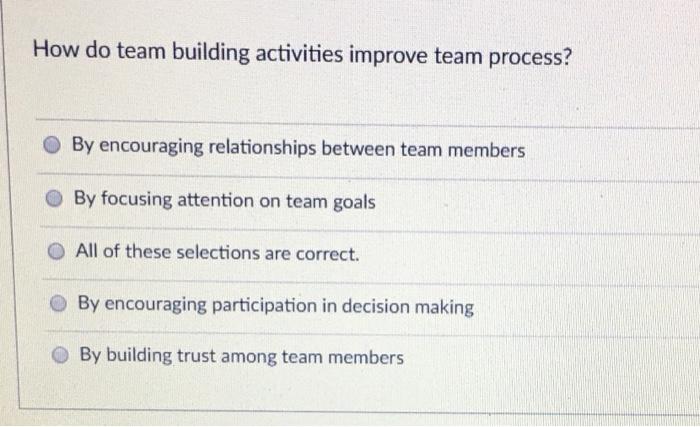 How do team building activities improve team