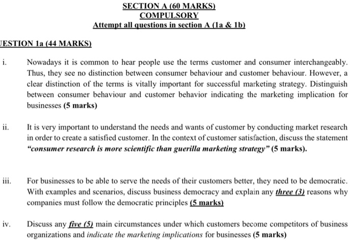 SECTION A (60 MARKS) COMPULSORY Attempt all