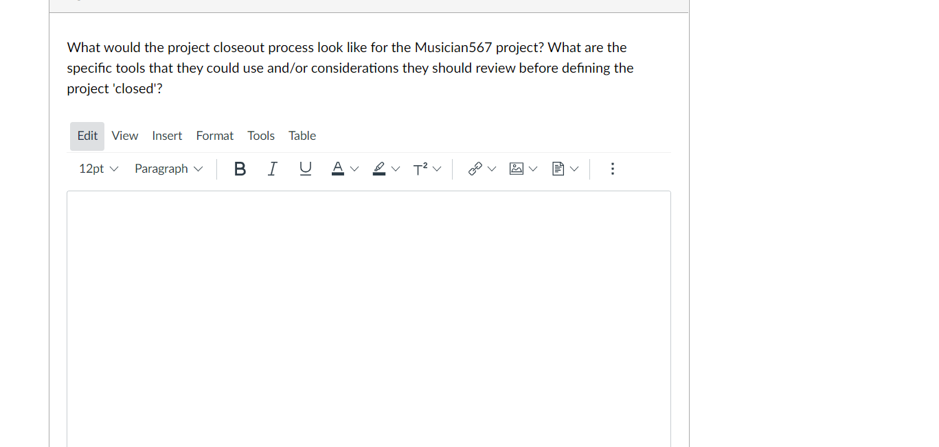 What would the project closeout process look like