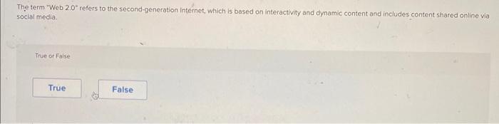 The term Web 2.0refers to the second-generation