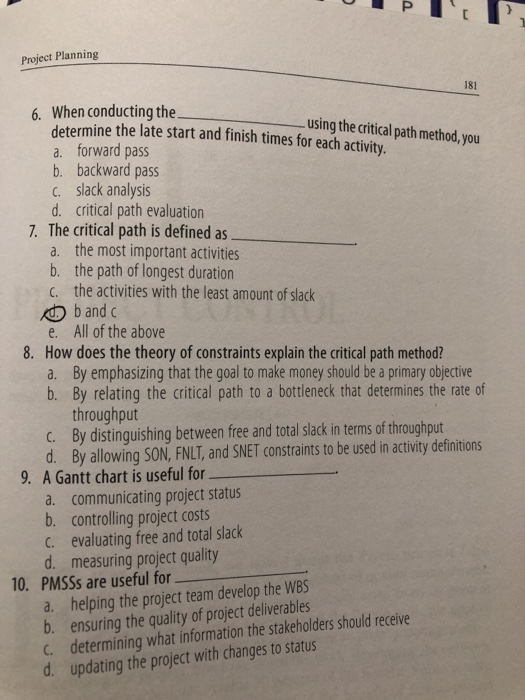 , Project Planning 6. When conducting the using
