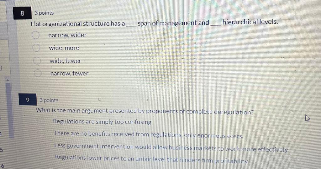 Flat organizational structure has a span of