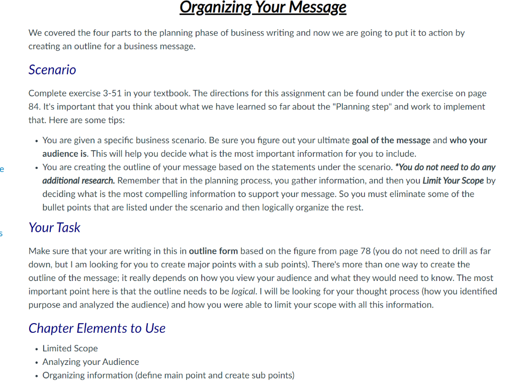 can you please create a outline for the main