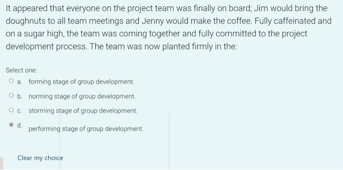 A matrix organization for project management has