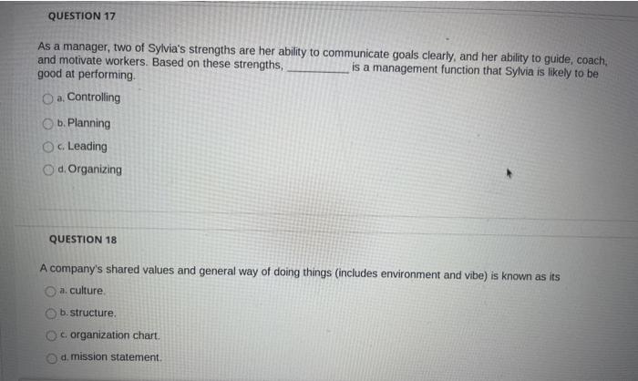 QUESTION 13 Which of the following is a