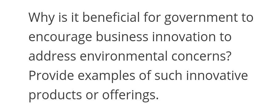 Why is it beneficial for government to encourage