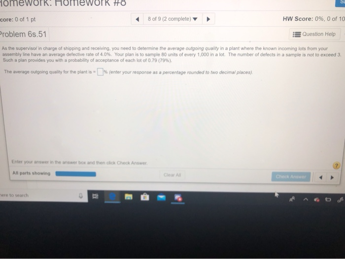 HomeWork: Homework #8 core: 0 of 1 pt 8 of 9 (2