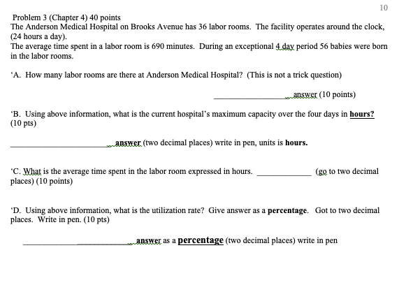 Problem 3 (Chapter 4) 40 points The Anderson