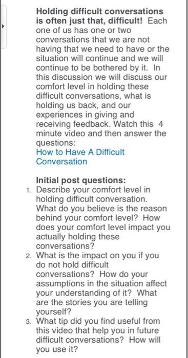 Holding difficult conversations is often just