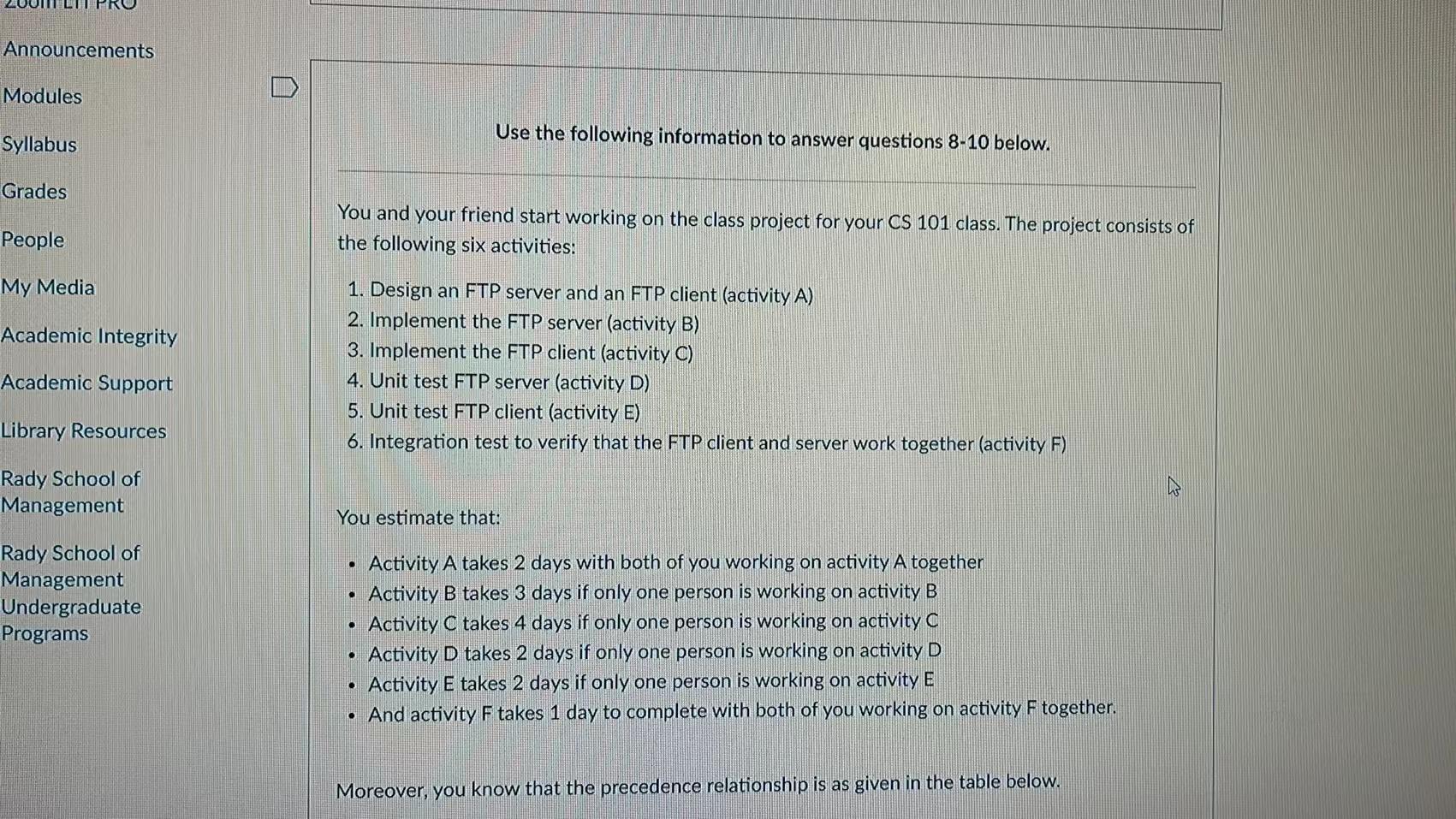 Announcements Modules D Syllabus Use the