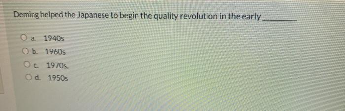 please answer only if you are 100% sure Deming