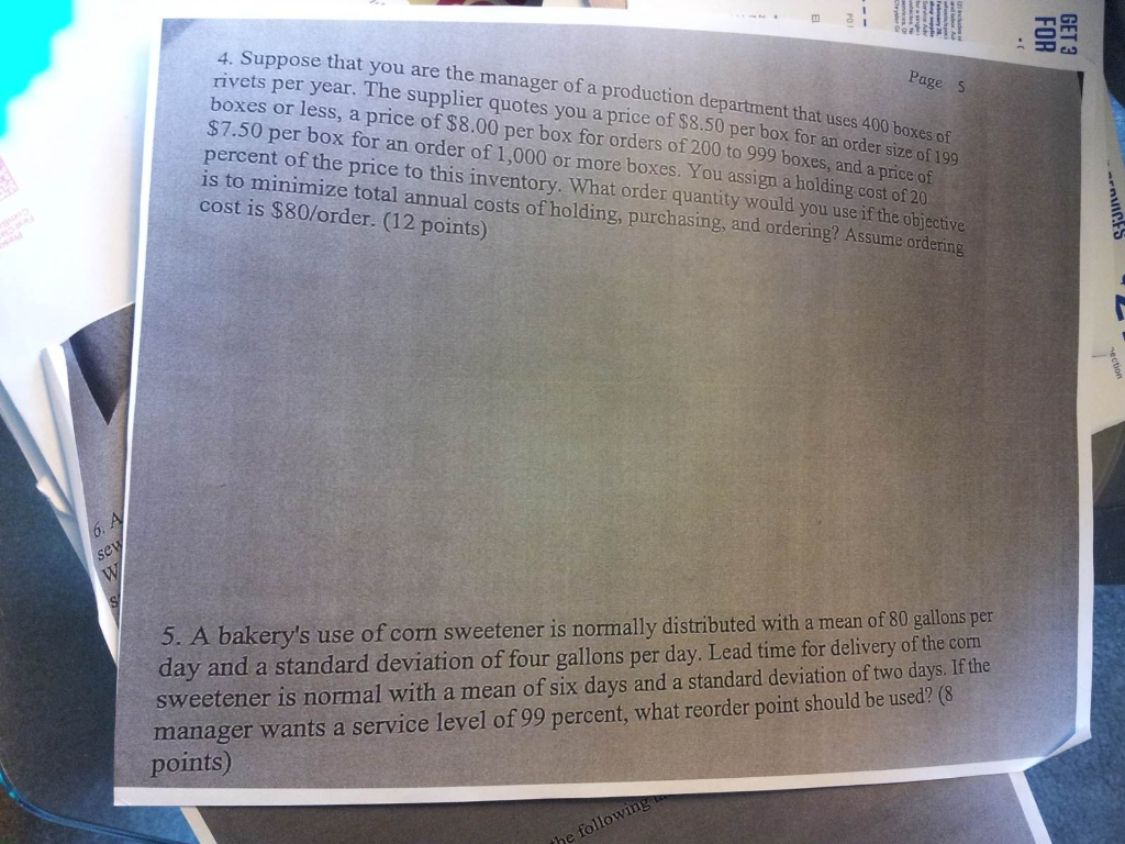 Answer #5 Please PD FOR GET 3 Page 5 Suppose that