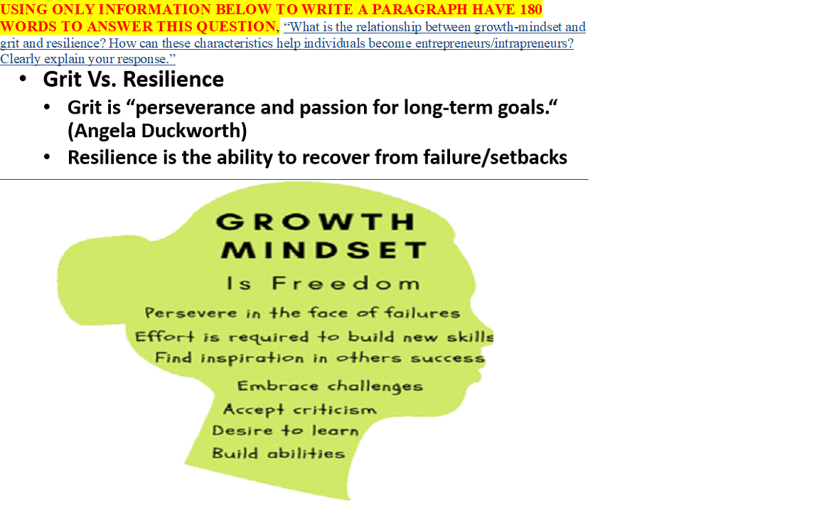 USING ONLY INFORMATION BELOW TO WRITE A PARAGRAPH