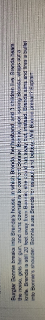will Bonnie prevail. Explain Burglar Bonnie