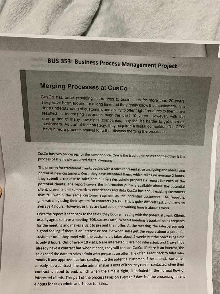 BUS 353: Business Process Management Project