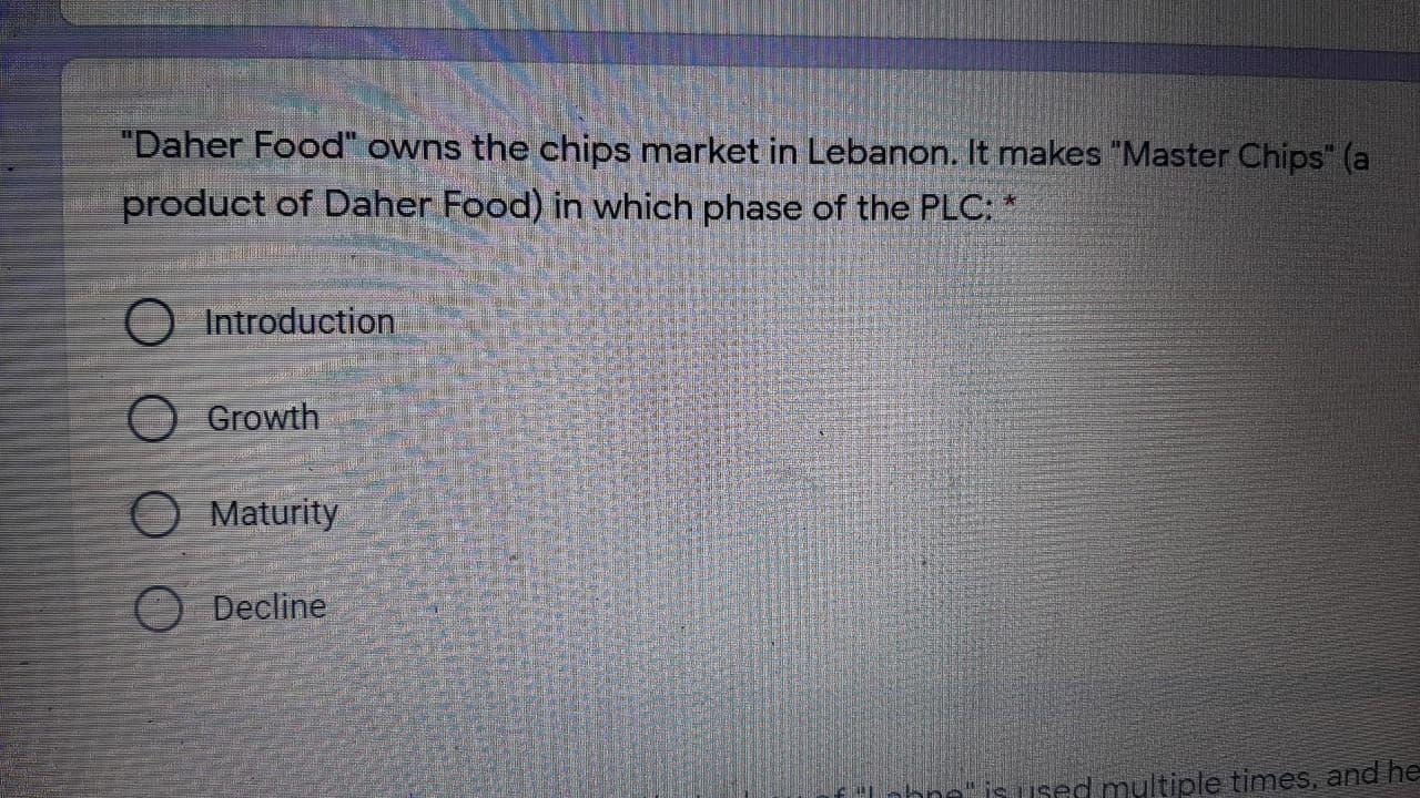"Daher Food" owns the chips market in Lebanon. It