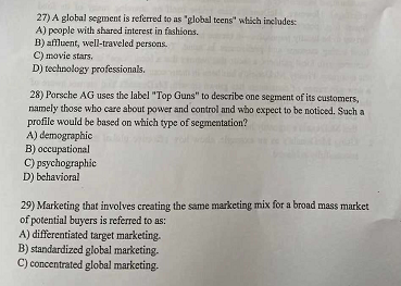 27) A global segment is referred to as "global