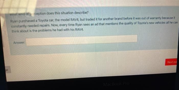 what and ofception does this situation describe?