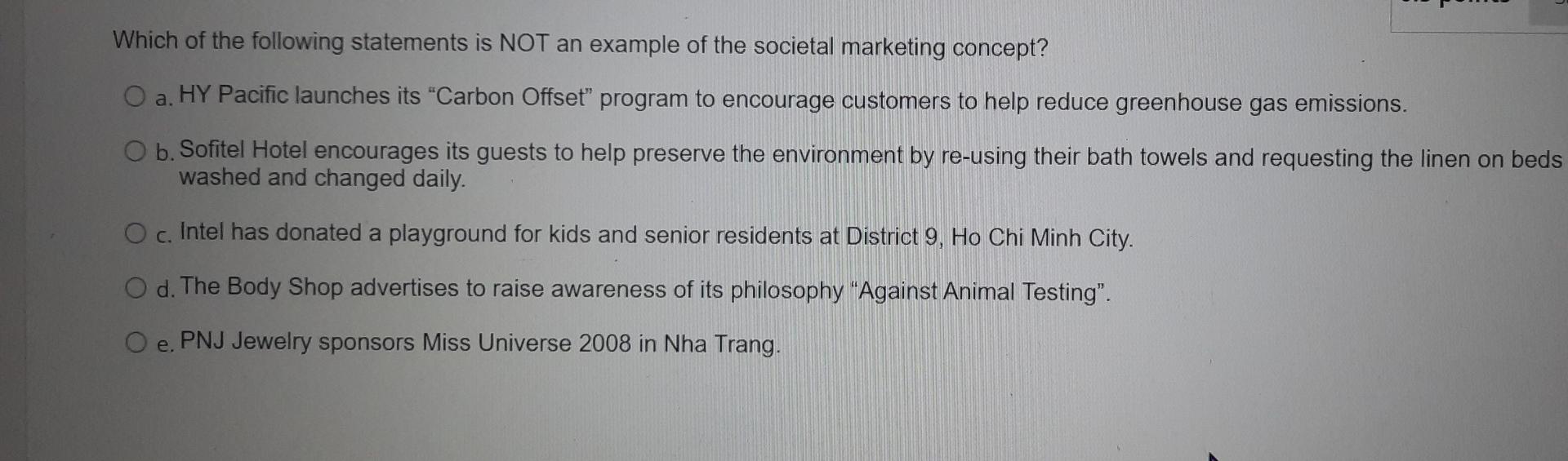 q10 Which of the following statements is NOT an