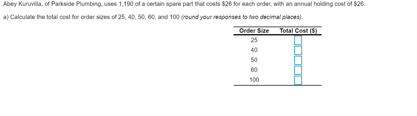 b) Identify the economic order quantity and