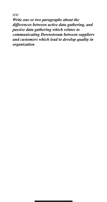 HW: Write one or two paragraphs about the