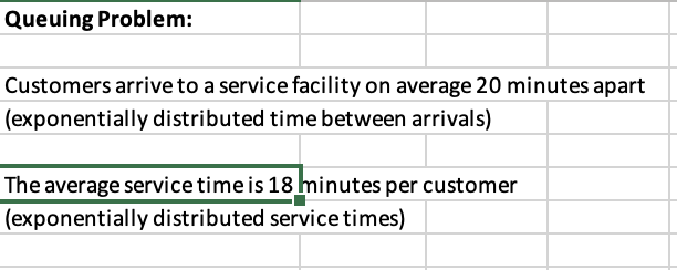 Queuing Problem: Customers arrive to a service