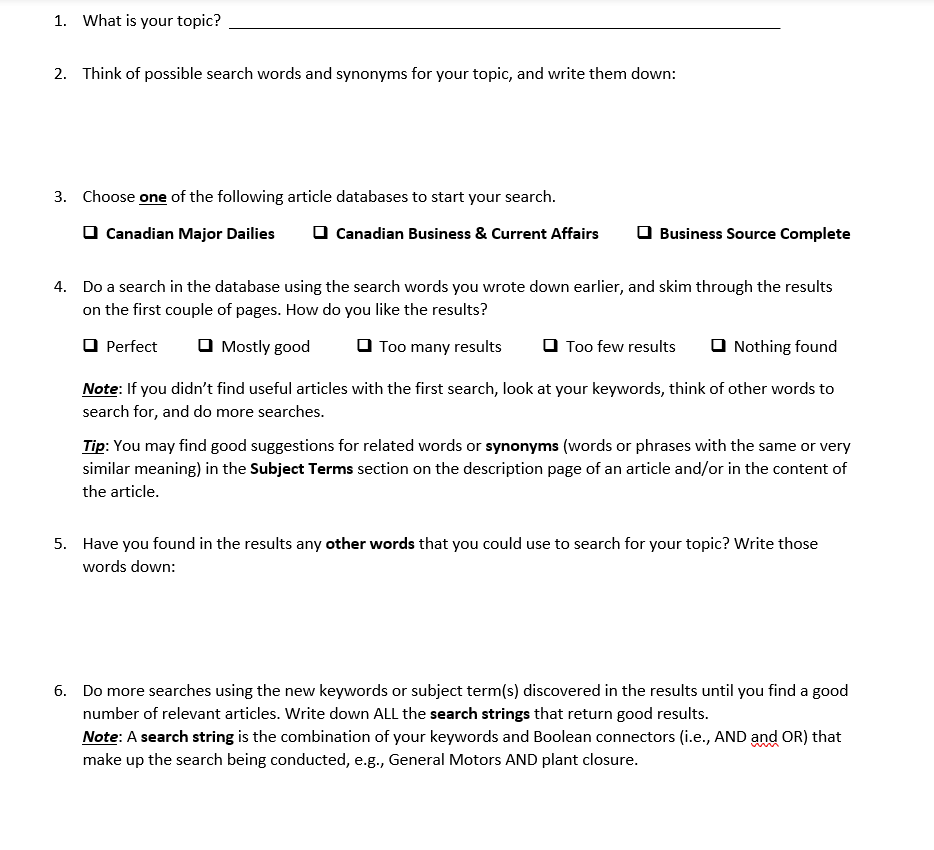 The topic has been provided to you in the