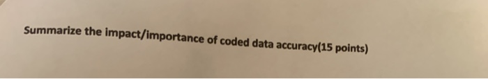 Summarize the impact/importance of coded data