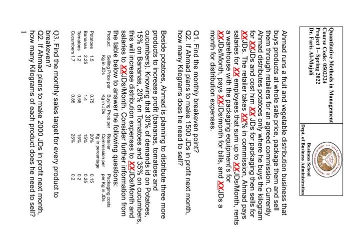 quantitative methods question bankas Quantitative