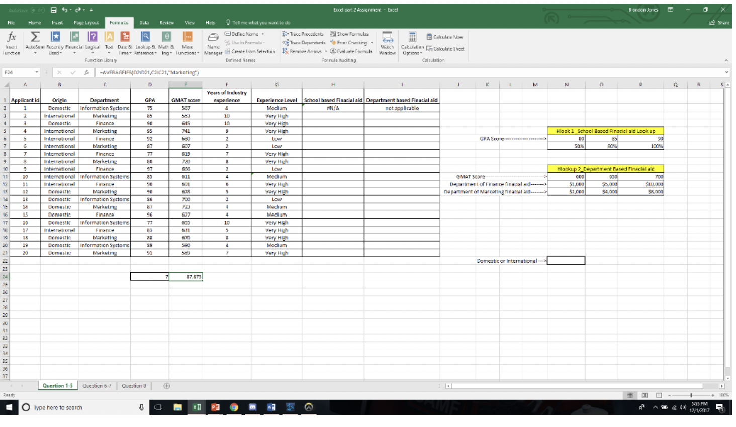 I need help with using the HLOOKUP function for