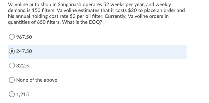 2. An inventory decision rule states, When the