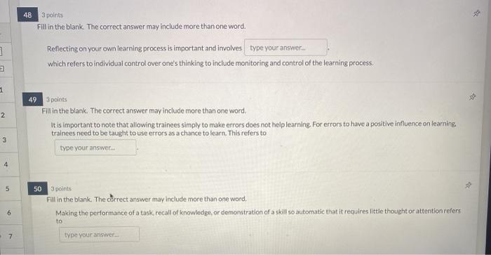 please help 48 3 points Fill in the blank. The