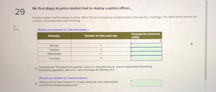 29 PA 15-4 (Algo) A police station had to deploy