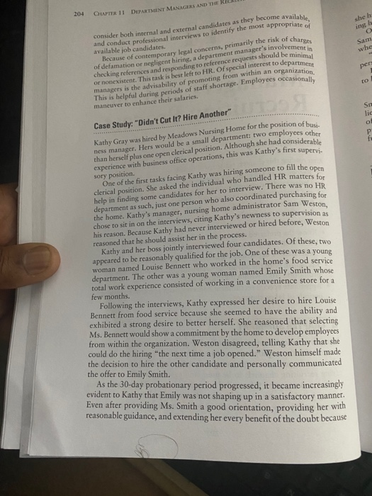 Please respond to the following: From the case