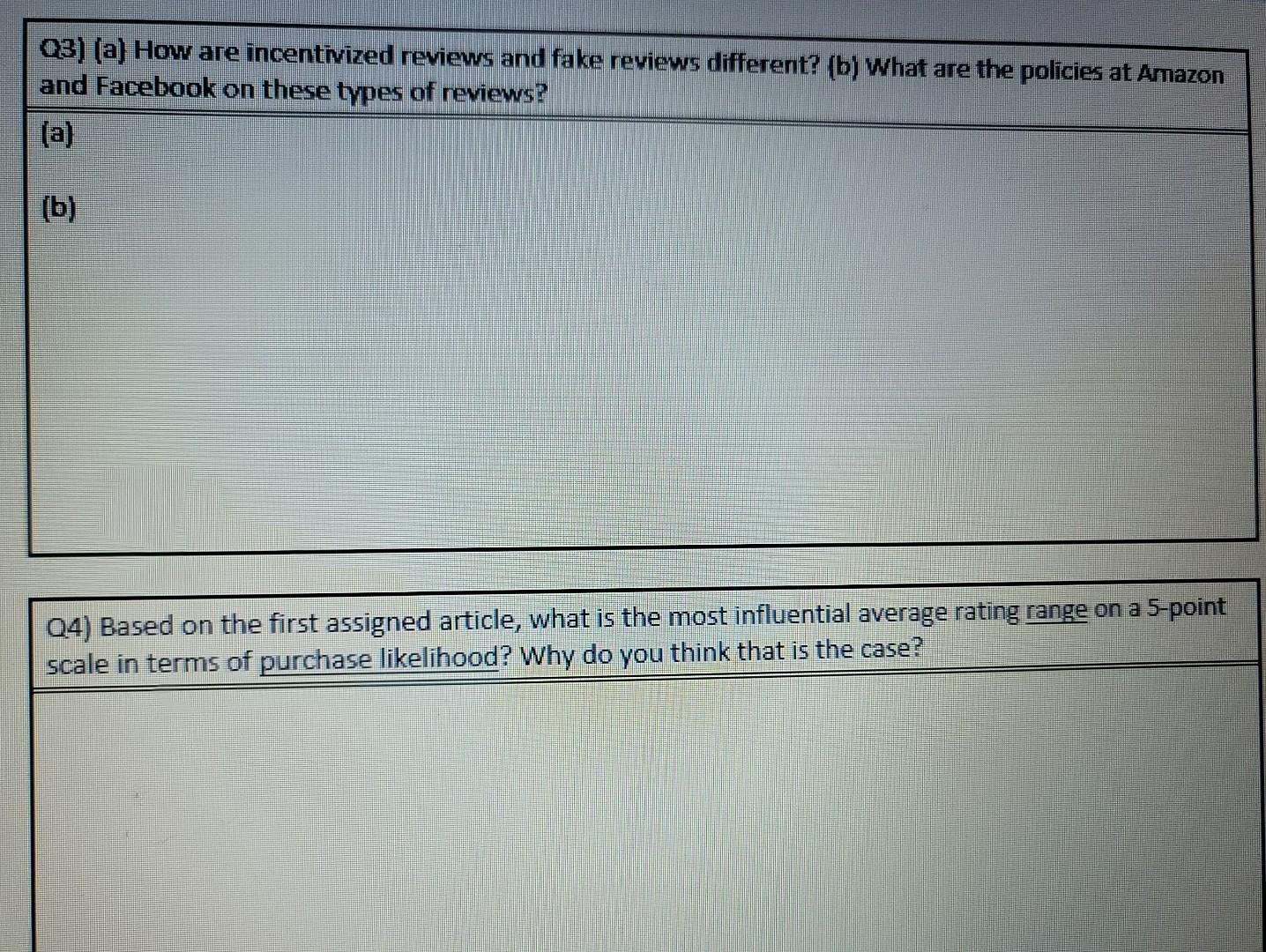 Topic: online Product Reviews Instruction:
