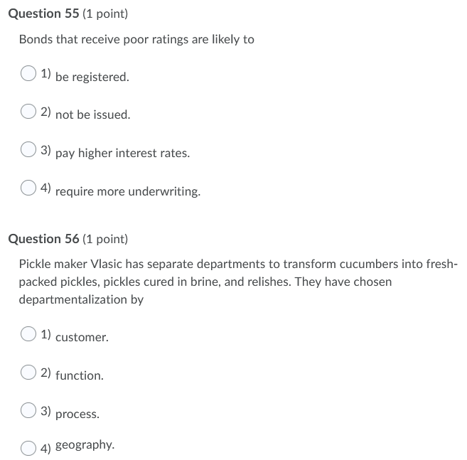 Question 51 (1 point) From a company's