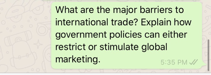 What are the major barriers to international