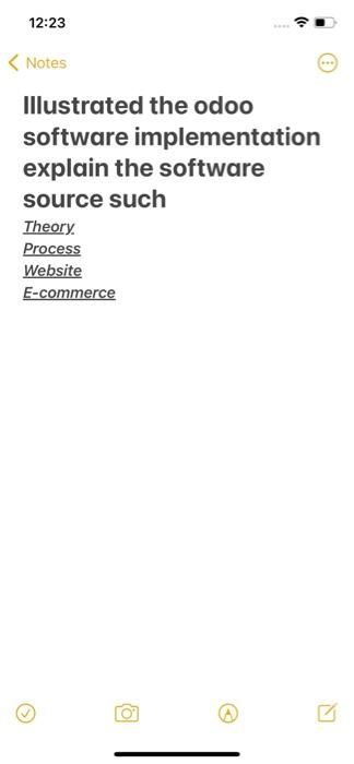 12:23 Notes Illustrated the odoo software