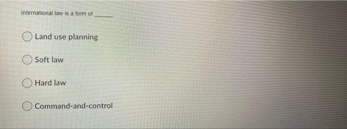 International law is a form of Land use planning